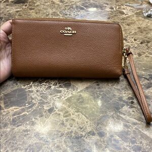 Coach Tan Leather Wristlet